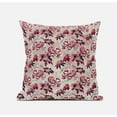 thumbnail image 1 of 18" Red White Roses Suede Throw Pillow, 1 of 2