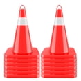 thumbnail image 1 of 18" Reflective Collars PVC Traffic Cones 12 Pack, Structurally Stable Safety Cones with Weighted Base, Orange Parking Lot Cone Construction Cones for Construction Zones and Driving Practice, 1 of 9
