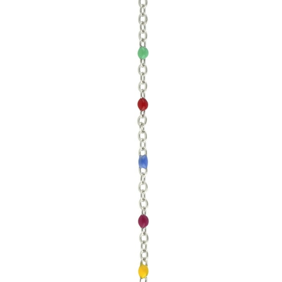 18" Rhodium Enamel Cable Chain by Bead Landing
