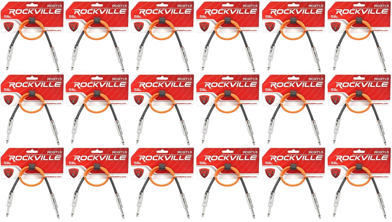 18 Rockville RCGT1.5O 1.5'  1/4" TS to 1/4'' TS Guitar/Instrument Cable