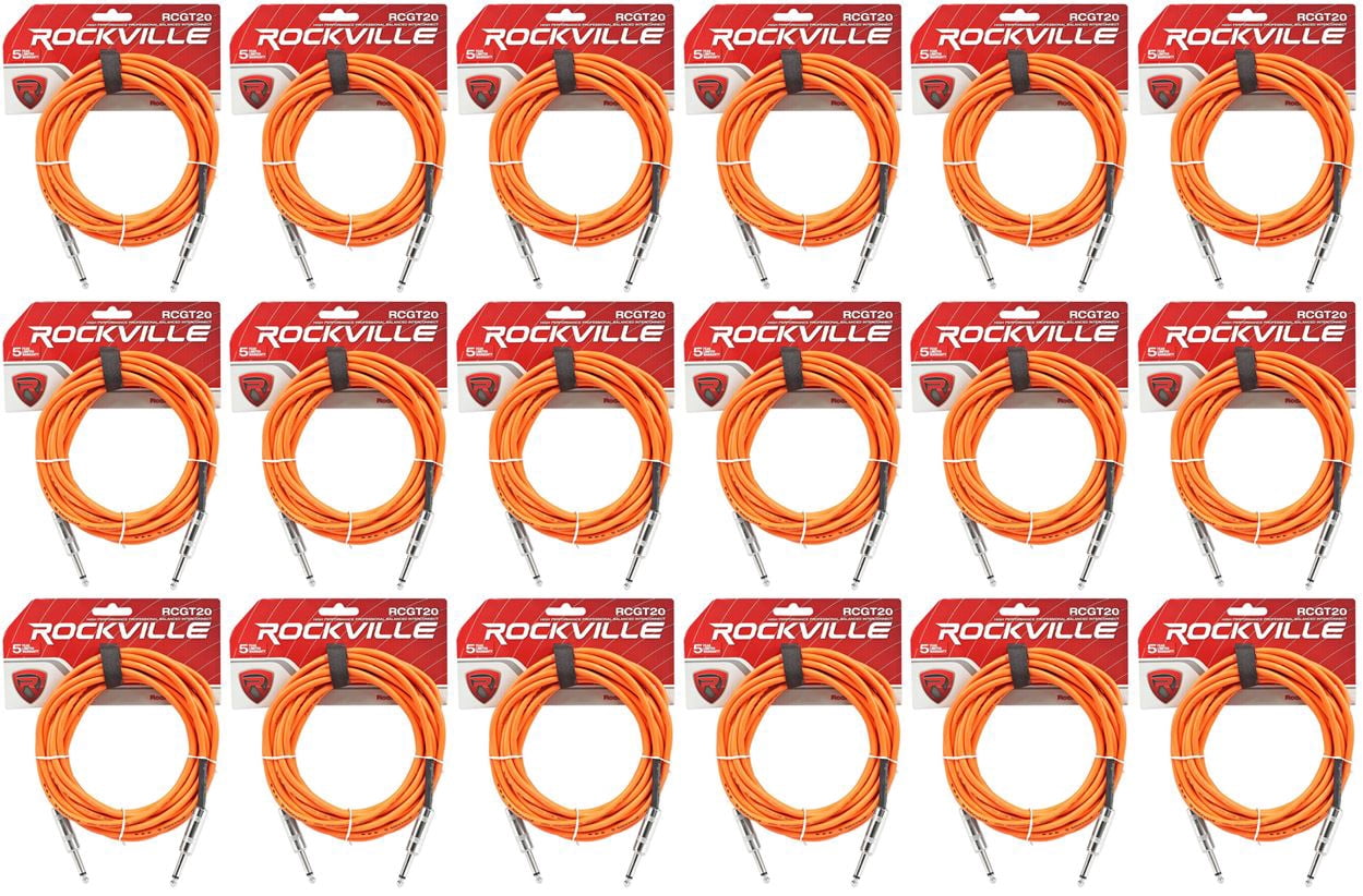 18 Rockville RCGT20O 20'  1/4" TS to 1/4'' TS Guitar/Instrument Cable