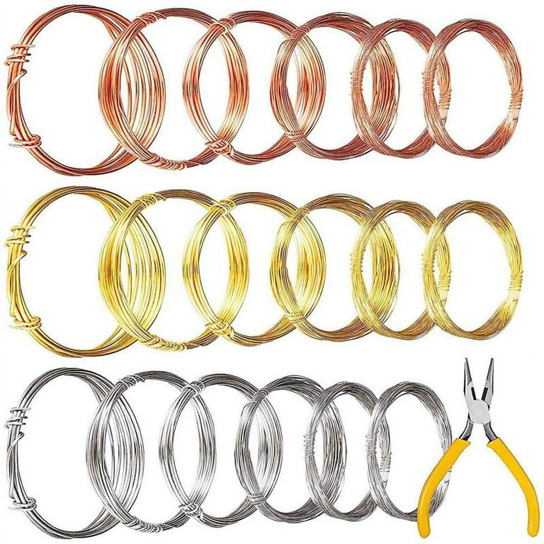 18 Rolls 420 Ft in Total Copper Wire for Jewelry Making with Needle Nose  Pliers Jewelry Beading Wire 6 Sizes, 3 Colors 