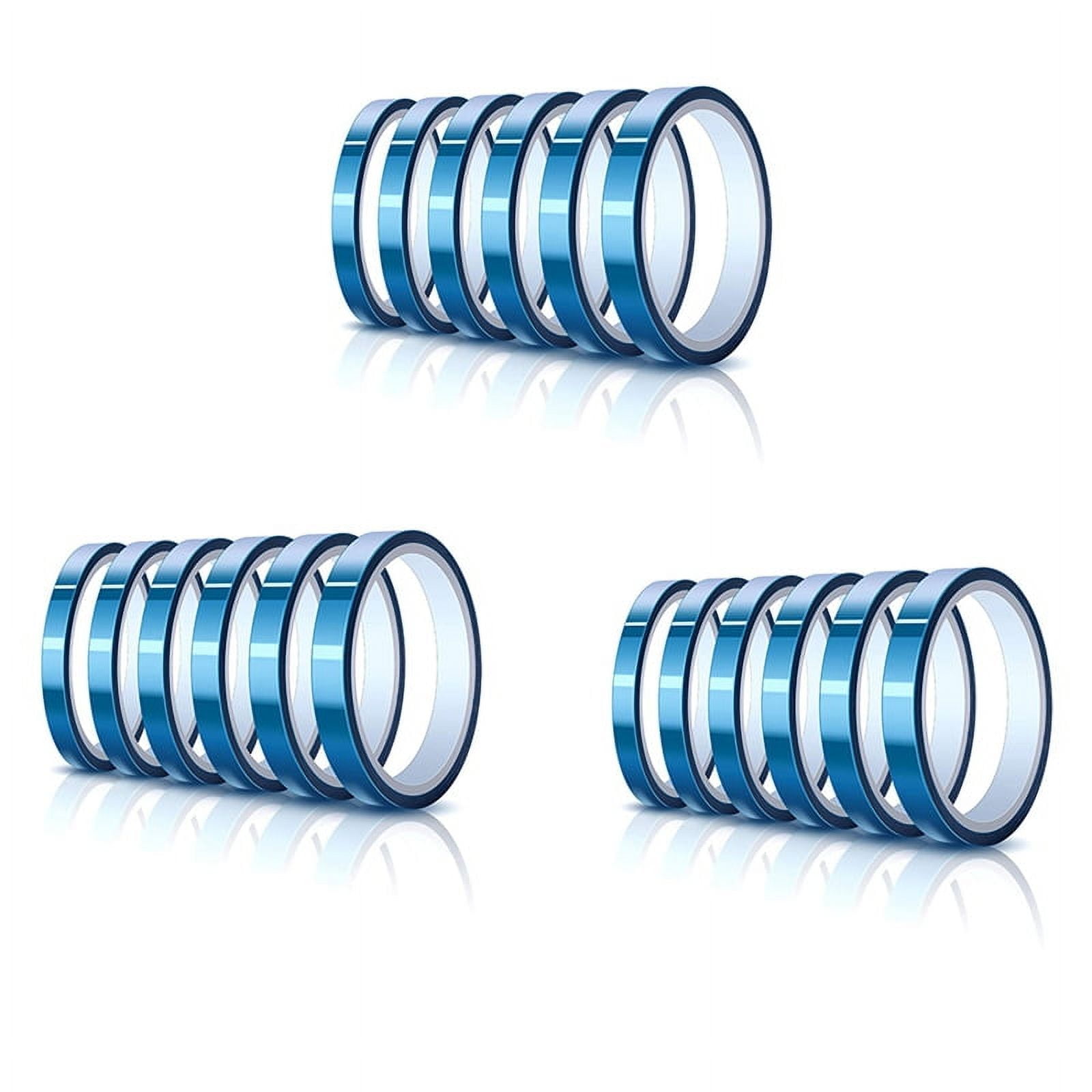 18 Rolls of High Temperature Adhesive Tape,Thermal Vinyl Pressing Tape,Heat- Sublimation,for Thermal Transfer B,3 set x heat tape dispenser,Blue