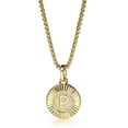 thumbnail image 1 of 18" Round Gold Plated Initial Letter Pendant Necklace Stainless Steel Box Chain, 1 of 2