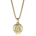 thumbnail image 1 of 18" Round Gold Plated Initial Letter Pendant Necklace Stainless Steel Box Chain, 1 of 7