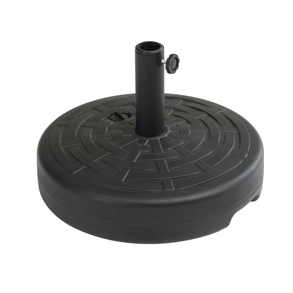 18" Round Umbrella Base Stand Market for Outdoor Patio Lawn Garden, Powder Coated, Heavy Duty, Black