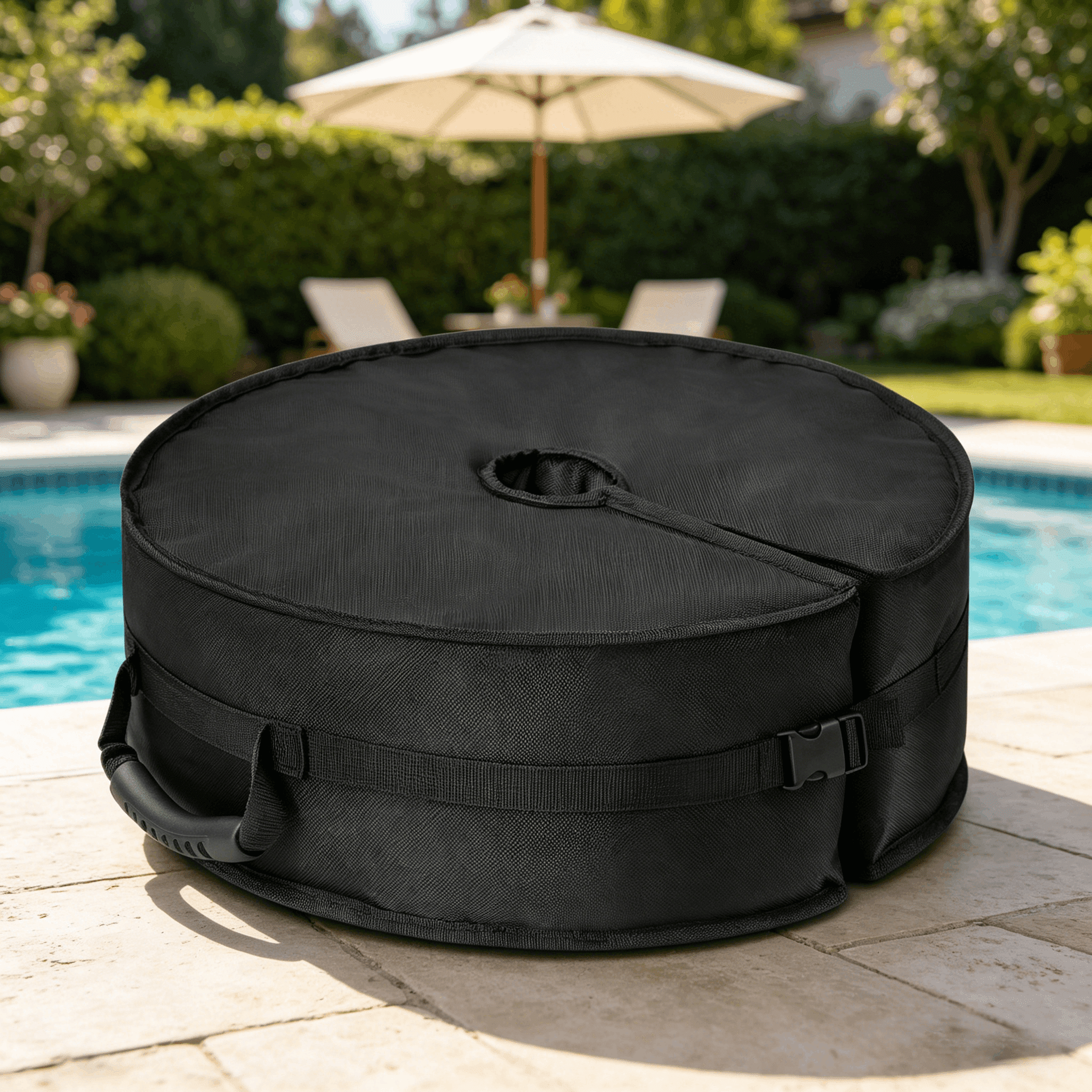 18" Round Umbrella Base Weight Sandbag, Heavy-Duty Sandbags, Fillable Sand Bags with Side-Slot Opening for Weight Fits Offset, Cantilever & Outdoor Patio Outdoor Garden Parasol Stand (Without Sand)
