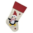 thumbnail image 1 of 18'' Rustic Christmas Stockings, Felt Santa Christmas Deer Snowman Penguin Stockings Xmas Tree Decor, Fireplace Hanging Holiday décor, Christmas Gift Perfect Christmas Decorations for Home, 1 of 2