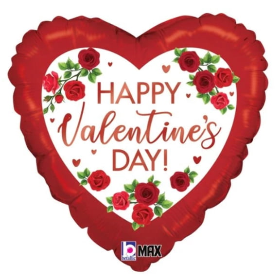 18" SATIN RED ROSES Valentine's Day Balloon Party Supplies Decorations Foil Mylar Balloon
