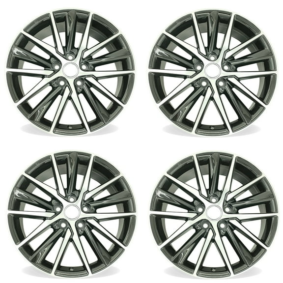 18" SET OF 4 18x8 Machined Black Wheels For 2021 2022 TOYOTA CAMRY OEM Design Replacement Rim