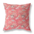 thumbnail image 1 of 18â€ Salmon Red Roses Indoor Outdoor Throw Pillow, 1 of 4