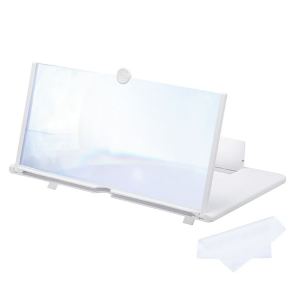 18" Screen Magnifier for Cell Phone, 3D HD Magnifying Projector Screen Amplifier Stand, White 14.6x10x0.5"