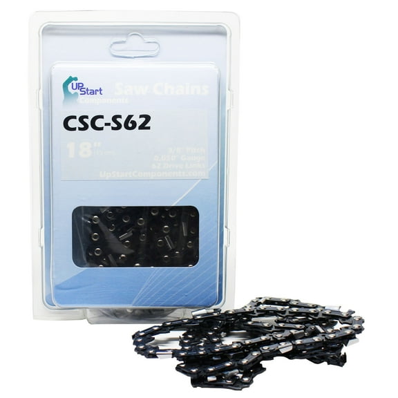 18" Semi Chisel Saw Chain for ECHO CS-310 Chainsaws - (18 inch, 3/8" Low Profile Pitch, 0.050" Gauge, 62 Drive Links, CSC-S62) - UpStart Components
