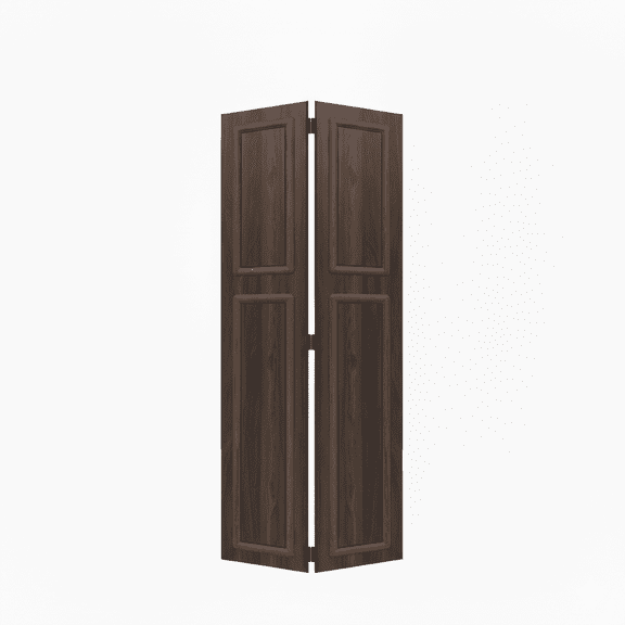18 Series 72In.X96 In. 3/4 Inch Thickness 2-Panel Walnut Color Finished Mdf Bi-Fold Door With Closet Hardware
