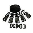thumbnail image 1 of 18 Set Plastic 1 Inch Flat Side Release YKK Buckles, Tri-Glide Slides with 1 Roll 5 Yards Nylon Webbing Straps, Great for Pet Collars, Backpack Repairs, Soft Vinyl Pouches. Made in The USA, 1 of 1
