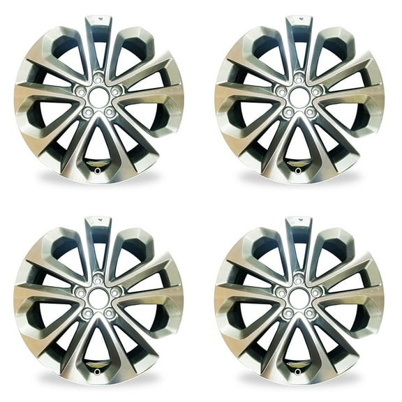 18" Set of 4 New 18x8 Alloy Wheels For 2013 2014 2015 Honda Accord Machined GREY OEM Design Replacement Rim