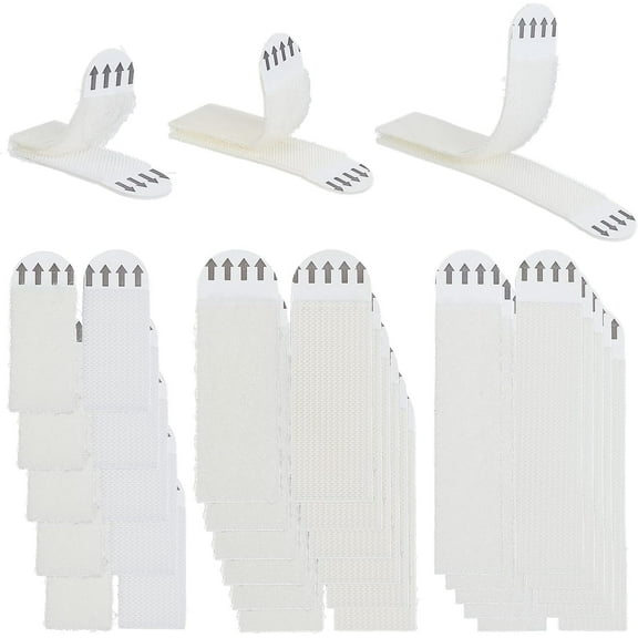 18 Sets 3 Style Self Adhesive Fastener Sticky Back Double Sided Hook Loop Strips Black Hook Loop Strips with Adhesive Heavy Duty Picture Hanging Strips DIY