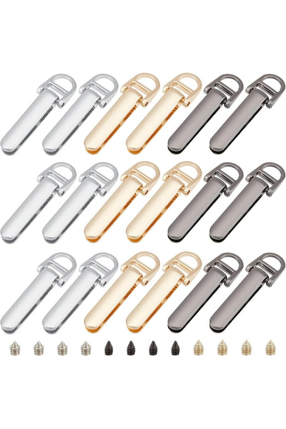 18 Sets Metal Purse Suspension Clasp 3 Colors DIY Purse Making Hardware D Ring Bag Side Clip Buckles with Screws Bag Chain Strap Lanyard Clasp for DIY Leather Craft Bag Repair Accessories DIY