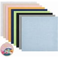 thumbnail image 1 of 18 Sheets 9 Colors Square Linen Embroidery Fabric 9.8x9.8 inch Stitch Embroidery Cloth Needlework Fabric for Garments Crafts Accessories 2 Sheets/Color, 1 of 5