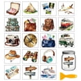 thumbnail image 1 of 18 Sheets Travel Adventure Transfer Stickers 3.9x3.6inch Luggage and Tent Rub on Transfer Stickers Colorful Decal, 1 of 7