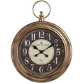 thumbnail image 1 of 18" Silent Wall Clock, Vintage Pocket Watch Design,Non-Ticking Quartz Battery Operated Decorative Clock for Living Room, Home, Office, Walnut Brown, 1 of 12