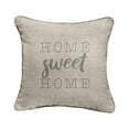 thumbnail image 1 of 18" Silver and Beige Single Embroidered Decorative "Home Sweet Home" Square Lumbar Pillow, 1 of 1