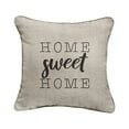 thumbnail image 1 of 18" Silver and Black Single Embroidered Decorative "Home Sweet Home" Square Lumbar Pillow, 1 of 1