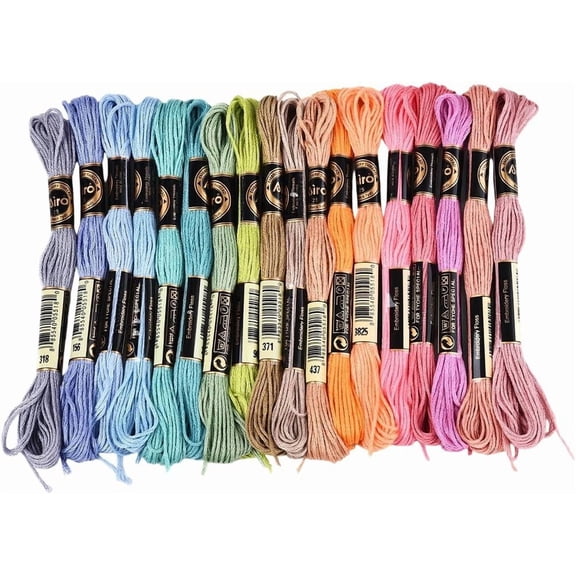 18 Skeins 6 Strands Colorful Embroidery Floss Variegated Stitch Thread Needlepoint Gradient Friendship Bracelet String Yarn Threads Bulk for Sewing Bracelets Knitting Stitching Crafts Colorful