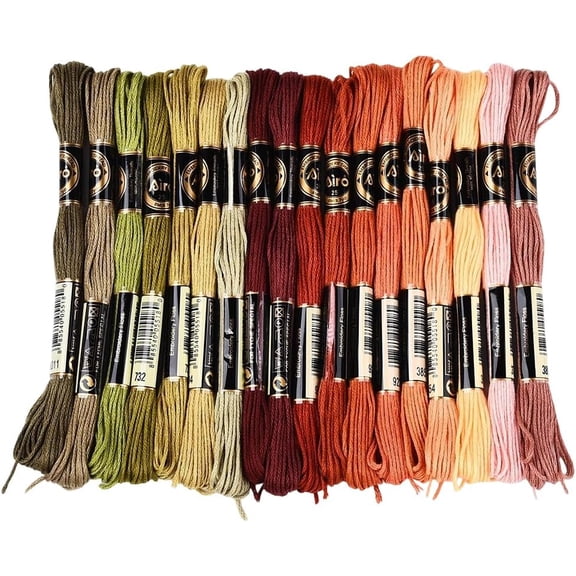 18 Skeins 6 Strands Variegated Colorful Embroidery Floss Stitch Threads Gradient Polyester Friendship Bracelets Yarn String Bulk
