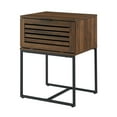 18" Slat-Door Modern Industrial Nightstand in Dark Walnut - Walmart.com