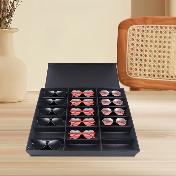 18 Slot Sunglasses Glasses Eyeglass Organizer Eyewear Display Case Storage Box
