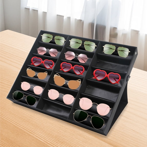 18 Slot Sunglasses Organizer Stand Holder, Sunglasses Display Case ...