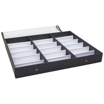 18 Slot Sunglasses Organizer for Women and Men, Eyeglass Storage Case with Clear Lid for Multiple Pairs of Glasses (18.5 x 14.25 In)