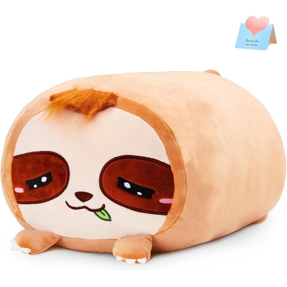 Houwsbaby 18" Sloth Stuffed Animals Plush Pillow Giant Plushies Toy Big Soft Christmas Decor Gift for Toddler Kids Boys Girls