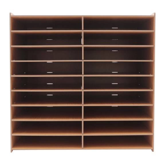 Shangmakel Shangmakel18 Slots Desktop Paper Mail Sorter Wood Office File Literature Organizer on Desk Floor, Paper Storage Cabinet Classroom Keepers Mailbox