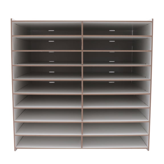 Shangmakel Shangmakel18 Slots Desktop Paper Mail Sorter Wood Office File Literature Organizer on Desk Floor, Paper Storage Cabinet Classroom Keepers Mailbox
