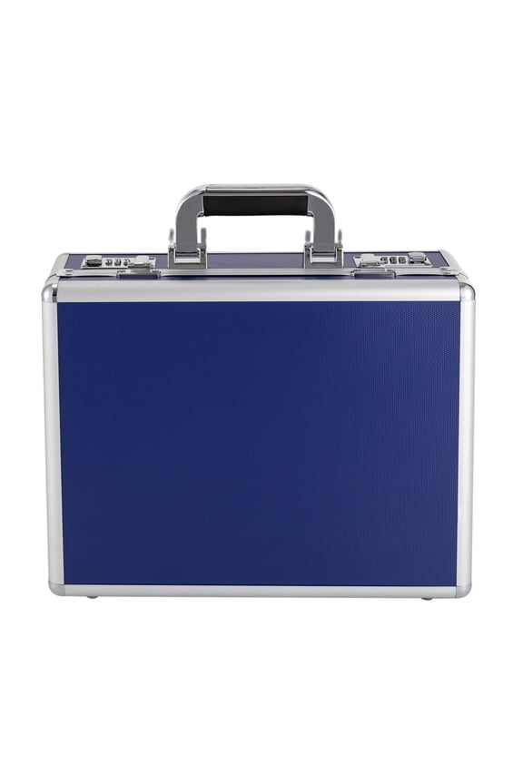 18 Slots Locking Watch Box Display Briefcase Watches Collector Display Storage Watch Box Blue 14.2x10.6x3inch