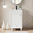 thumbnail image 1 of 18" Small Bathroom Vanity with Ceramic Sink Top, Faucet, Decorative Wavy Edge, 1 of 11