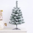 thumbnail image 1 of 18" Snowy Mini Christmas Tree, Snow Flocked Artificial Pine Tree, Flocked Small Tabletop Christmas Tree, Artificial Mini Snow Frost Trees for Home Xmas Office Table Desk, 1 of 7