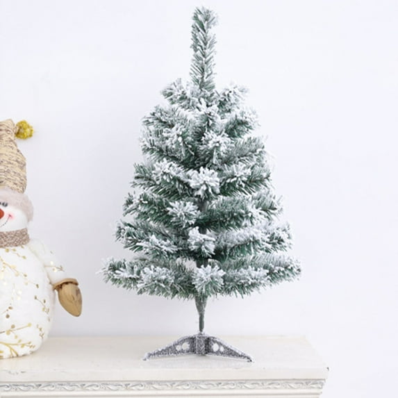 18" Snowy Mini Christmas Tree, Snow Flocked Artificial Pine Tree, Flocked Small Tabletop Christmas Tree, Artificial Mini Snow Frost Trees for Home Xmas Office Table Desk