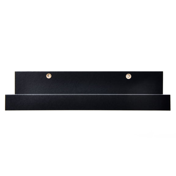 18" Solid Black Ledge Shelf by Studio Décor - Floating Wall Mount Display for Pictures - Books - Home Décor - 1 Pack