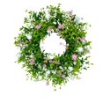 thumbnail image 1 of 18'' Spring Summer Artificial Flower Wreath, Colored Faux Floral Durable for Easter Wedding Home Window Courtyard Decor, 1 of 7