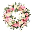 thumbnail image 1 of 18"  Spring Wreaths Peony Wreath for Front Door Artificial Spring Fake Flower Wreath for Mother's Day Door Window Wall, Home and Kitchen Decor Women Mother Gift, 1 of 6