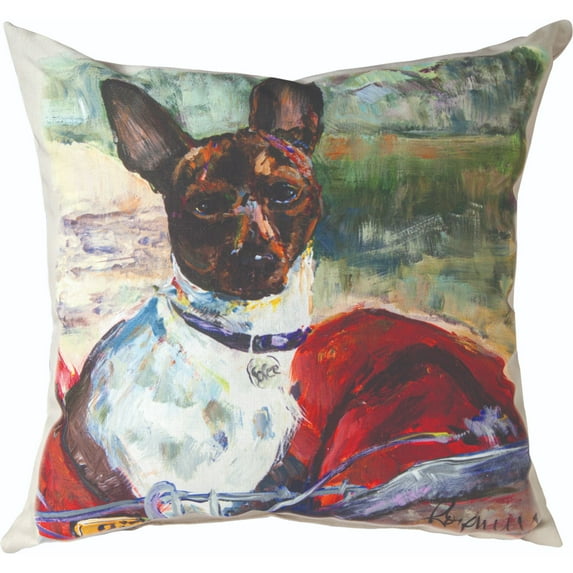 18" Square Climaweave Pillow with Pet Love Rat Terrier Design