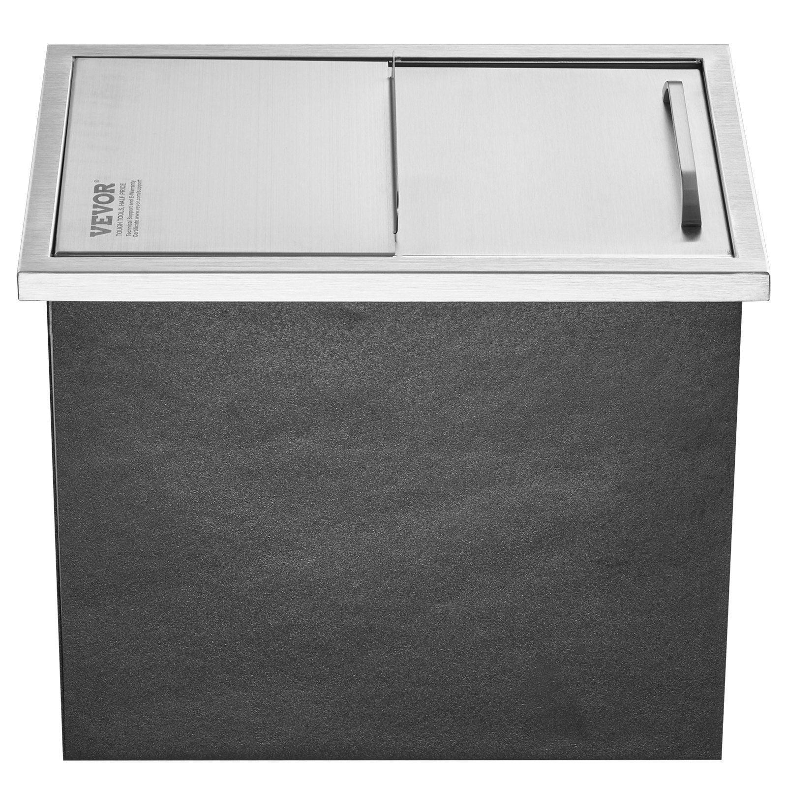 18" Stainless Steel Ice Chest Cooler, 40.9 qt Commercial Ice Bin with Sliding Cover & Drain Plug, for Outdoor Kitchen, Bar, Beer, Wine – Durable & Portable