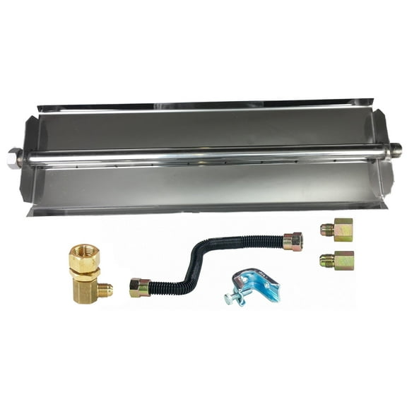 18" Stainless Steel Linear Gas Burner with Connection Kit for LP Liquid Propane Fireplace Fire Pit