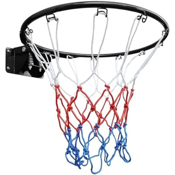 18" Steel Basketball Rim, Double Spring Breakaway Rim for Indoor & Outdoor Use, Heavy Duty Solid Steel with All-Weather Net, Wall-Mounted$$Sport & Recreation Other