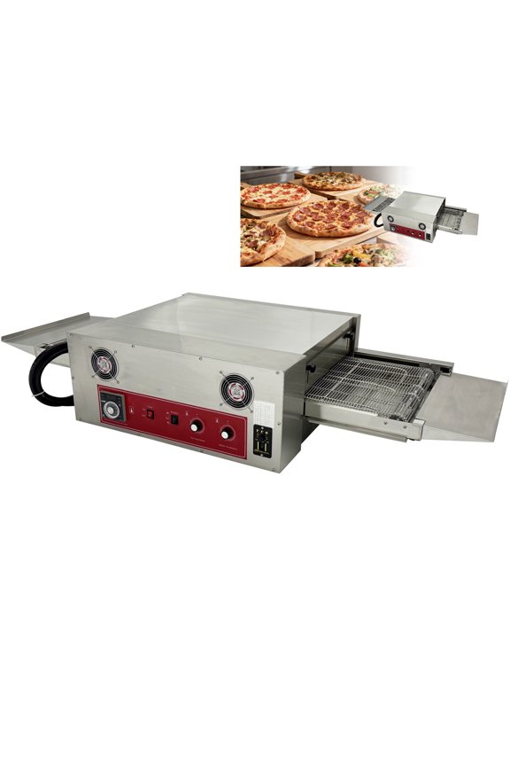 18" Straight Tube Pizza Oven Desktop Chain-Type Electric Conveyor Commercial Baking 220V 1PH