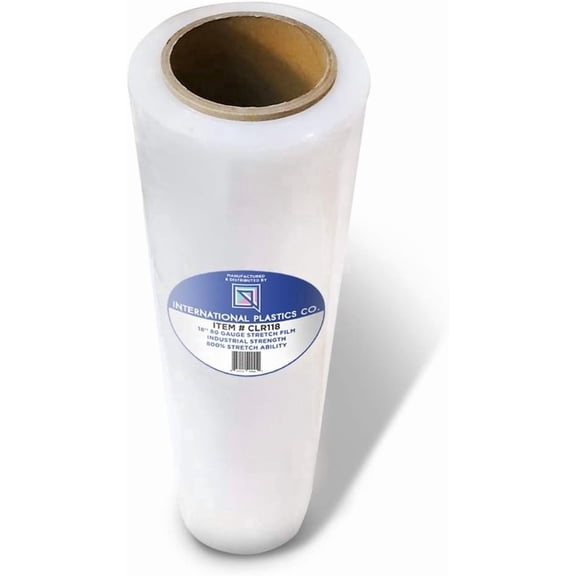 International Plastics Co. 80 Ga 1200 Ft Plastic Stretch Film Clear Packing Wrap For Moving Heavy Duty Shrink Film 1 Pack