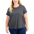 thumbnail image 1 of Style & Co Plus Size Cotton Heathered One Pocket T-Shirt Charcoal Heather 3X, 1 of 2